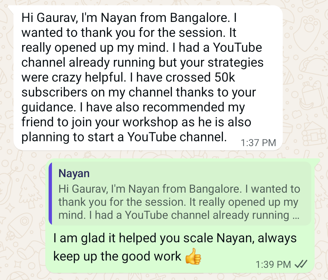 Student testimonial