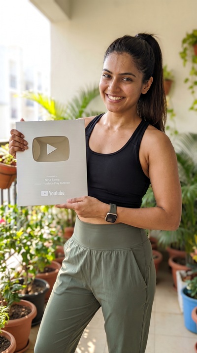 Student with Silver Play Button