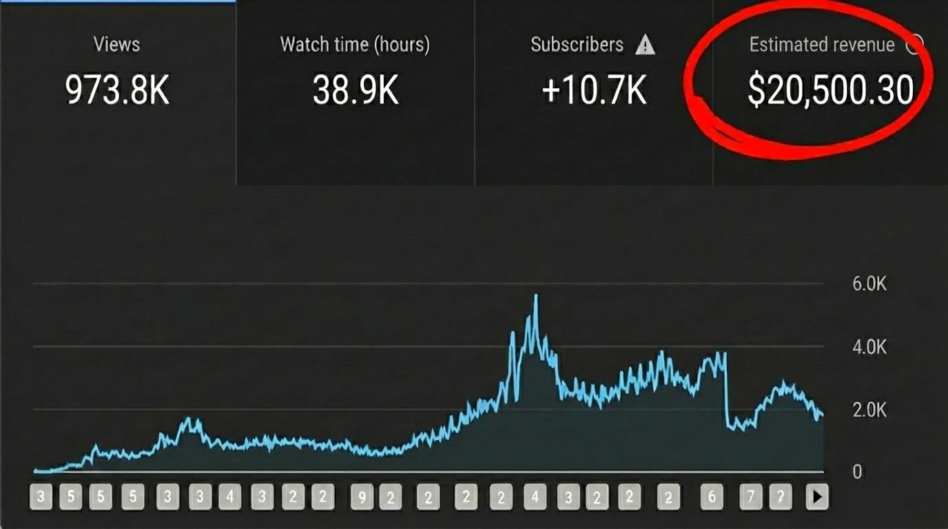 YouTube channel earning $20,500